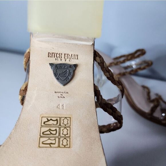 Ritch Erani NYFC Women Size 41 Clear Brown Velvet-Re Ankle Tie Not Included NWOT - Picture 3 of 6